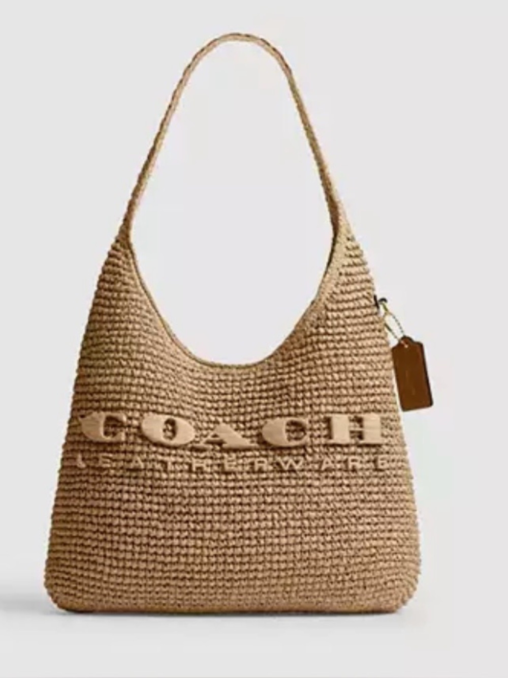 Coach Woven Hobo Bag in Natural Tan Straw